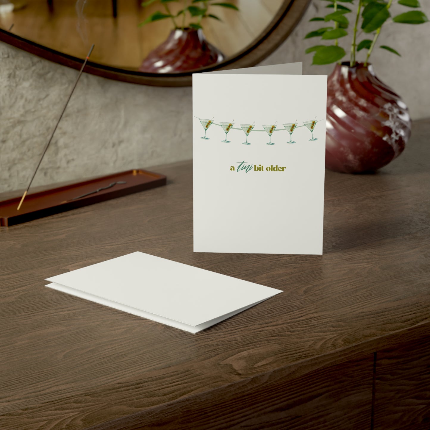A Tini Bit Older Martini Banner Birthday Card