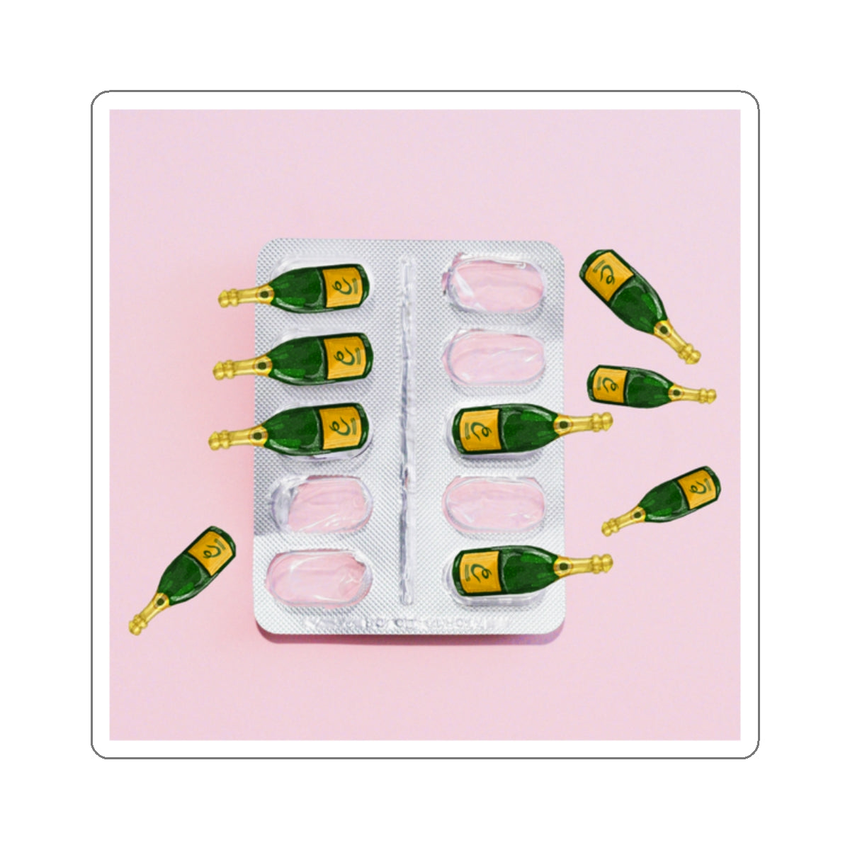 Pop of Champagne Sticker | Laptop, Cup, Notebook Sticker | Celebration Sticker