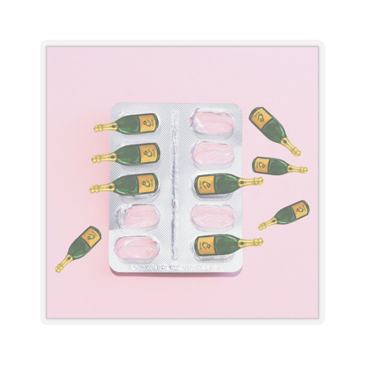 Pop of Champagne Sticker | Laptop, Cup, Notebook Sticker | Celebration Sticker